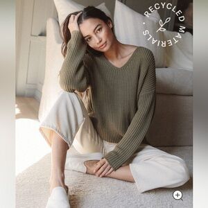 JENNI KAYNE •NWT• Cotton Cabin Sweater - Size Small in Sage